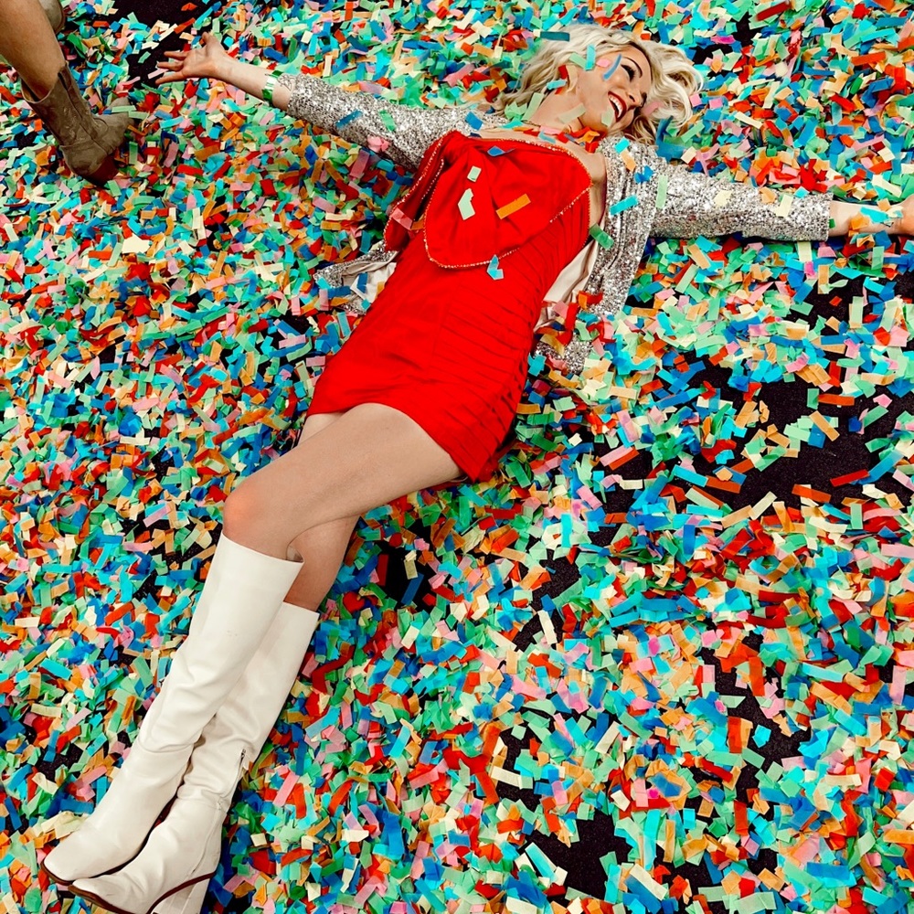 SOLD! For Love & Lemons Red Bedazzled Bow Dress